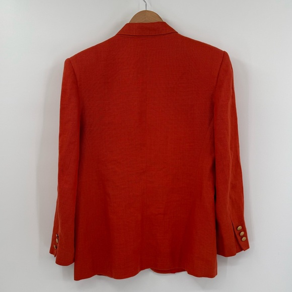 Brooks Brothers Vintage 100% Linen Notched Lapel Blazer Jacket in Red | Size 8 - Picture 3 of 7